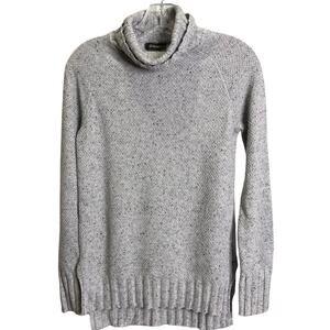 Pure Amici Sweater Women's Size S Speckled Gray 100% Cashmere Turtle Neck